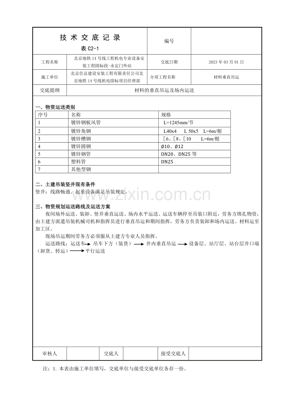 技术交底垂直吊装及运输修复的.doc_第1页