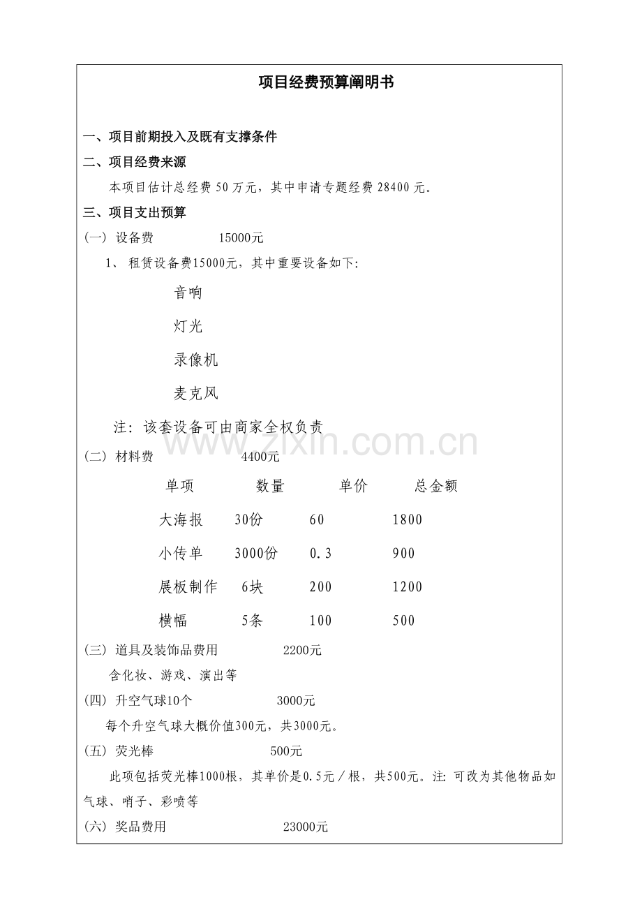 萌娃大赛项目活动经费预算方案.doc_第3页