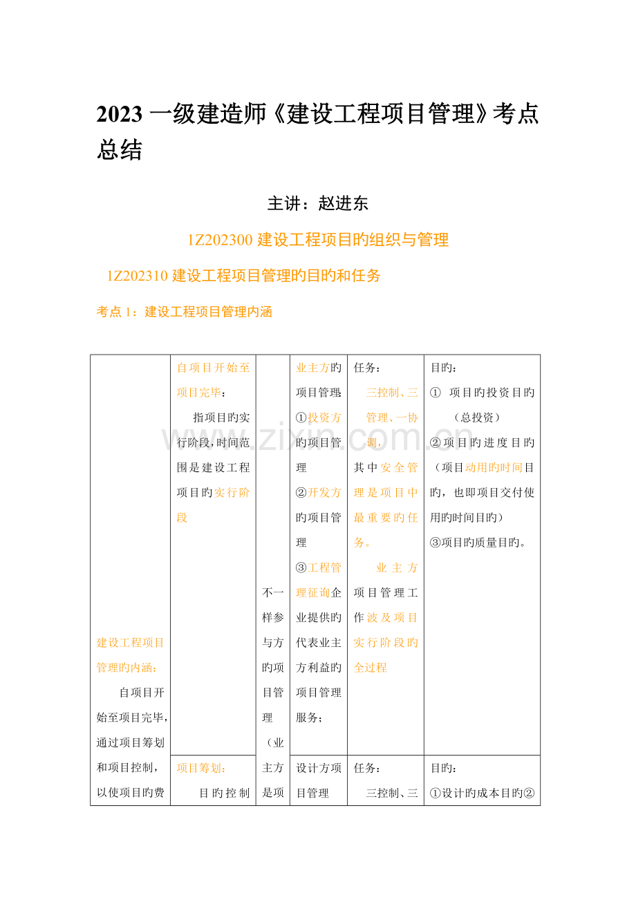 2023年赵进东一级建造师工程实务考点总结表格版.doc_第1页