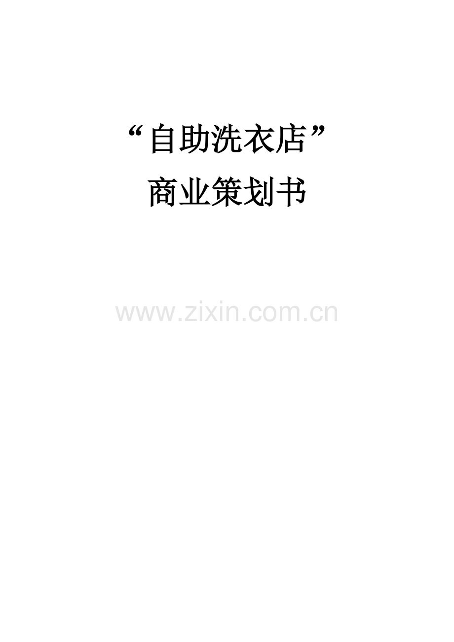 自助洗衣店商业策划书.doc_第1页