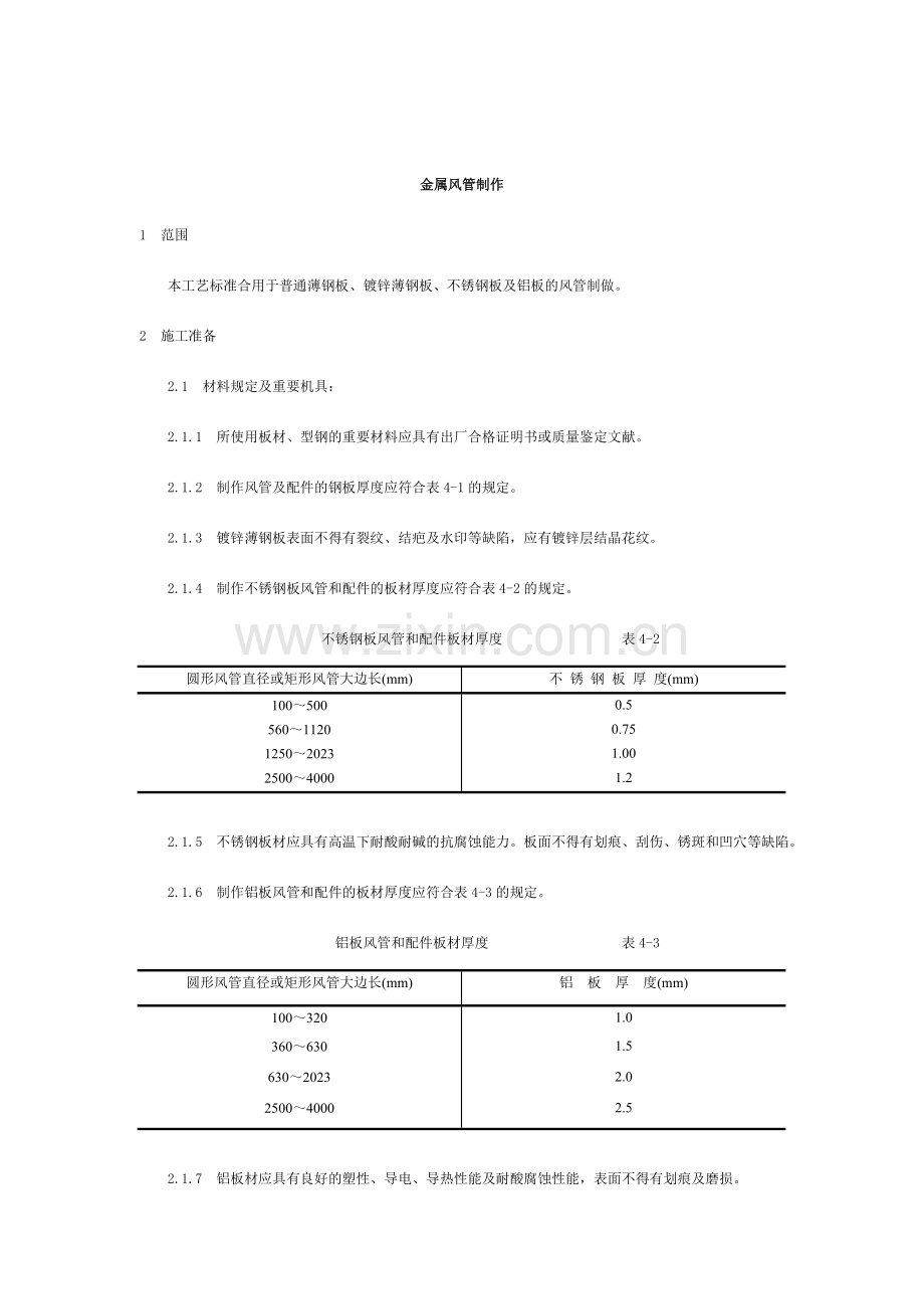 金属风管制作施工工艺.doc_第1页