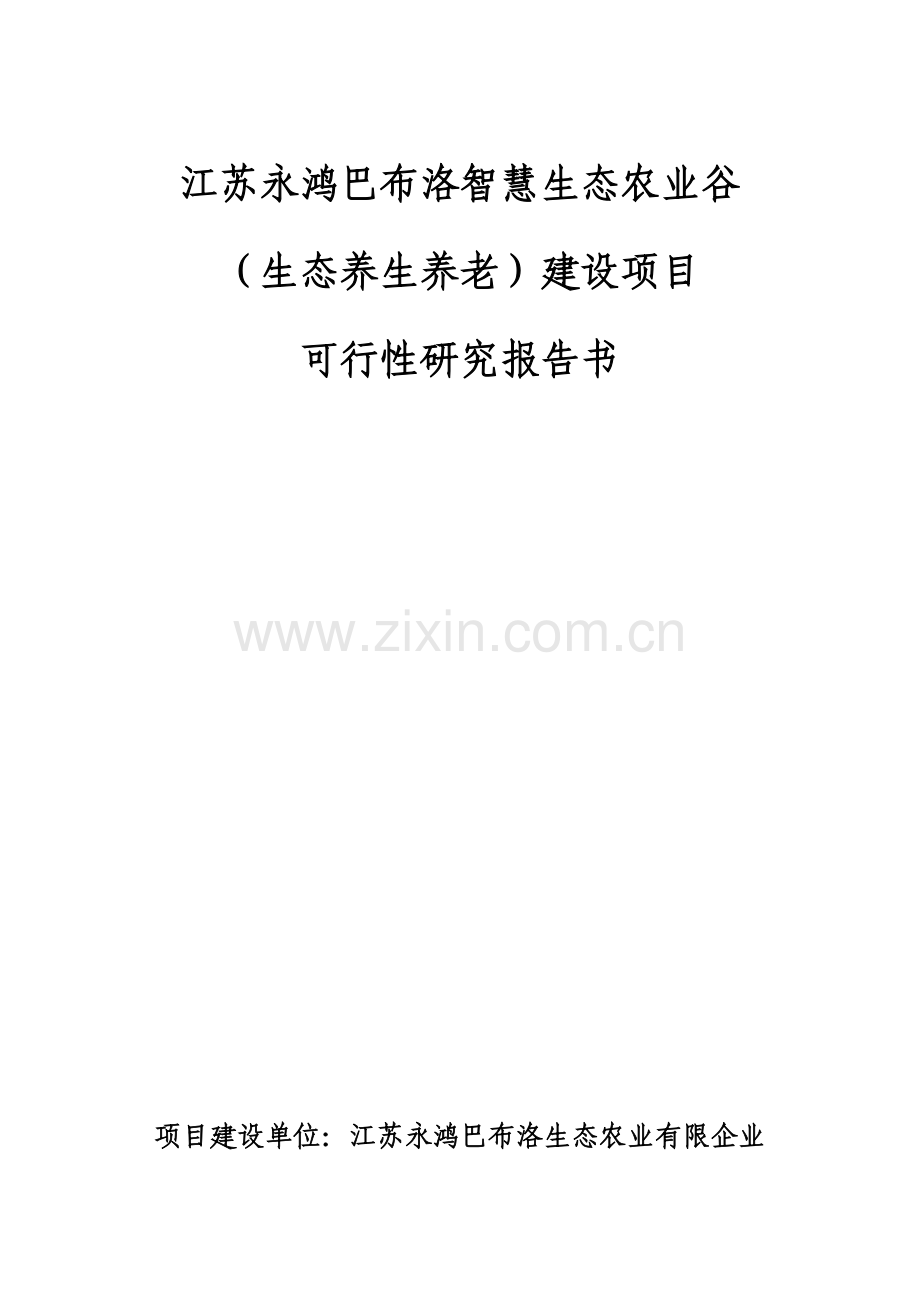 巴布洛养老可行性研究报告d.doc_第1页