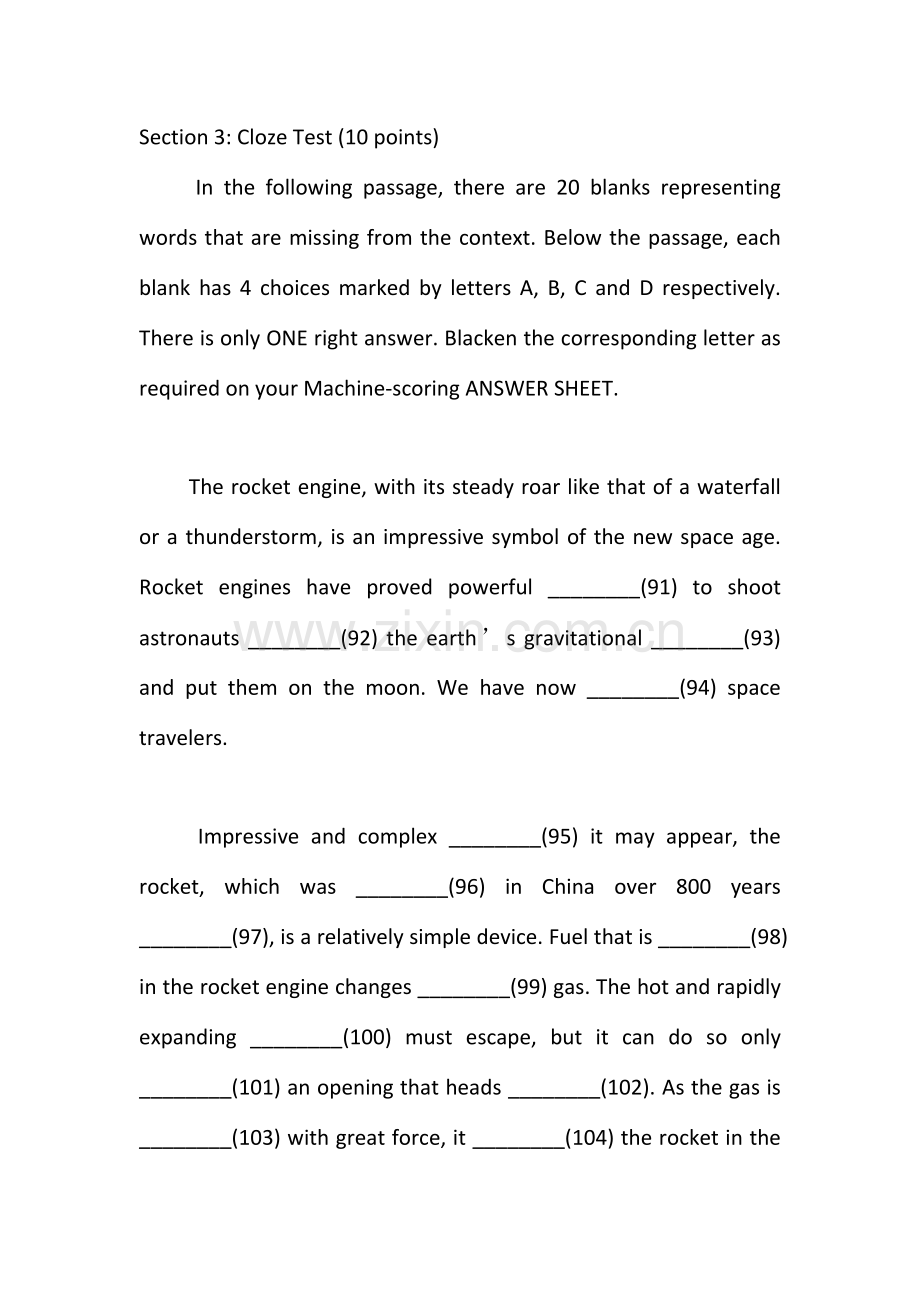 2023年三级笔译完形填空练习.doc_第1页