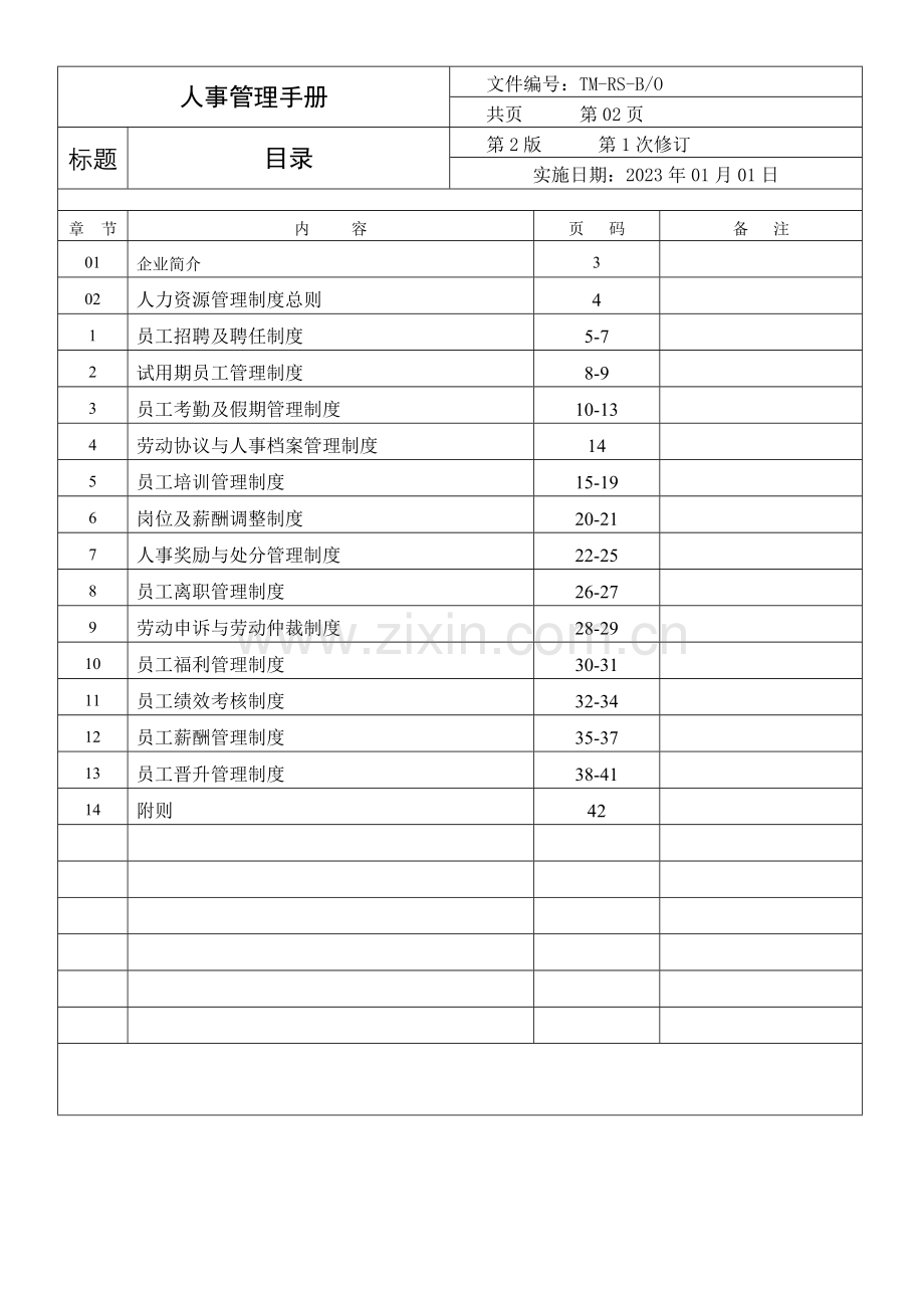 机电设备有限公司人事管理手册.doc_第2页