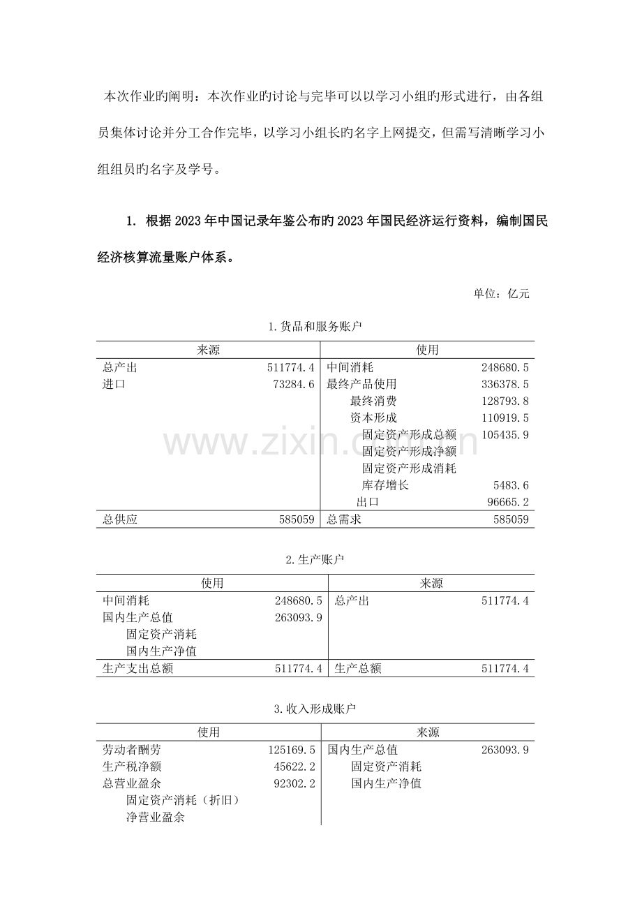 2023年春季国民经济核算学习周期形成性考核任务.doc_第2页