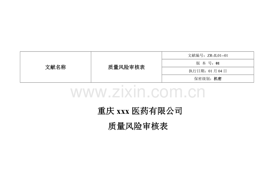 药品质量风险审核表.doc_第1页