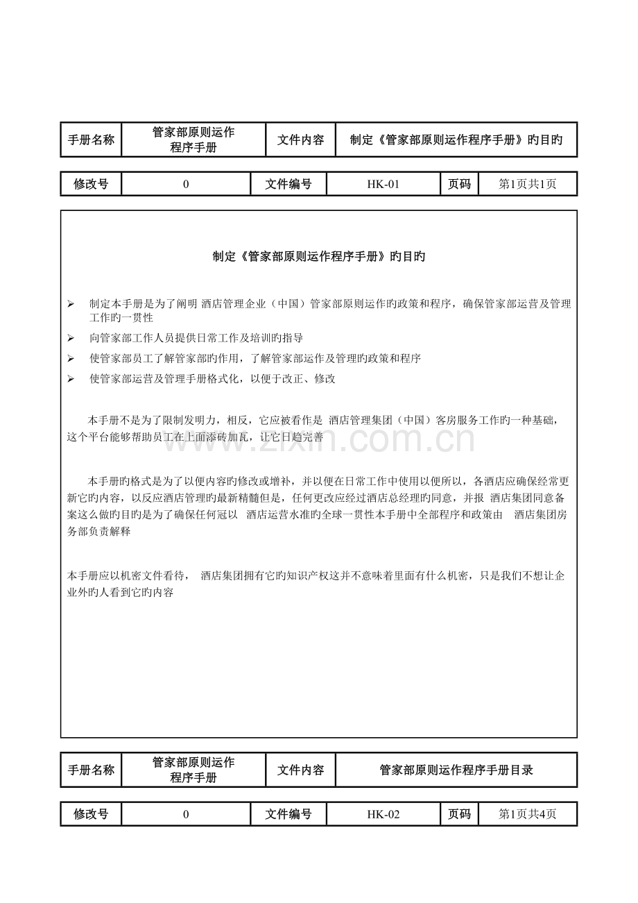 酒店管家部标准运作程序手册.doc_第1页