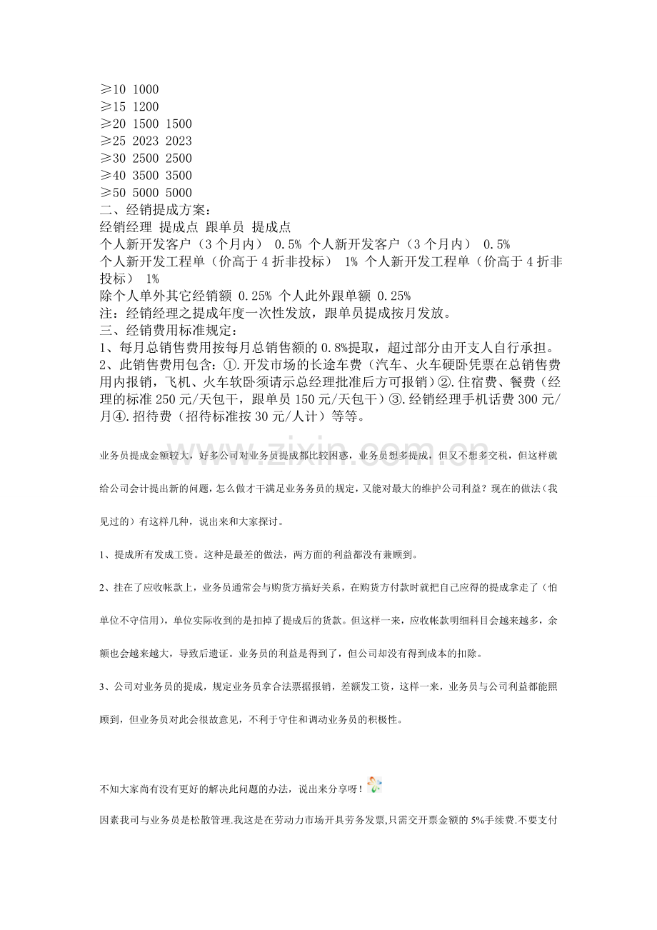 五种销售人员业务员提成管理制度方案汇总销售部值得收藏.doc_第2页