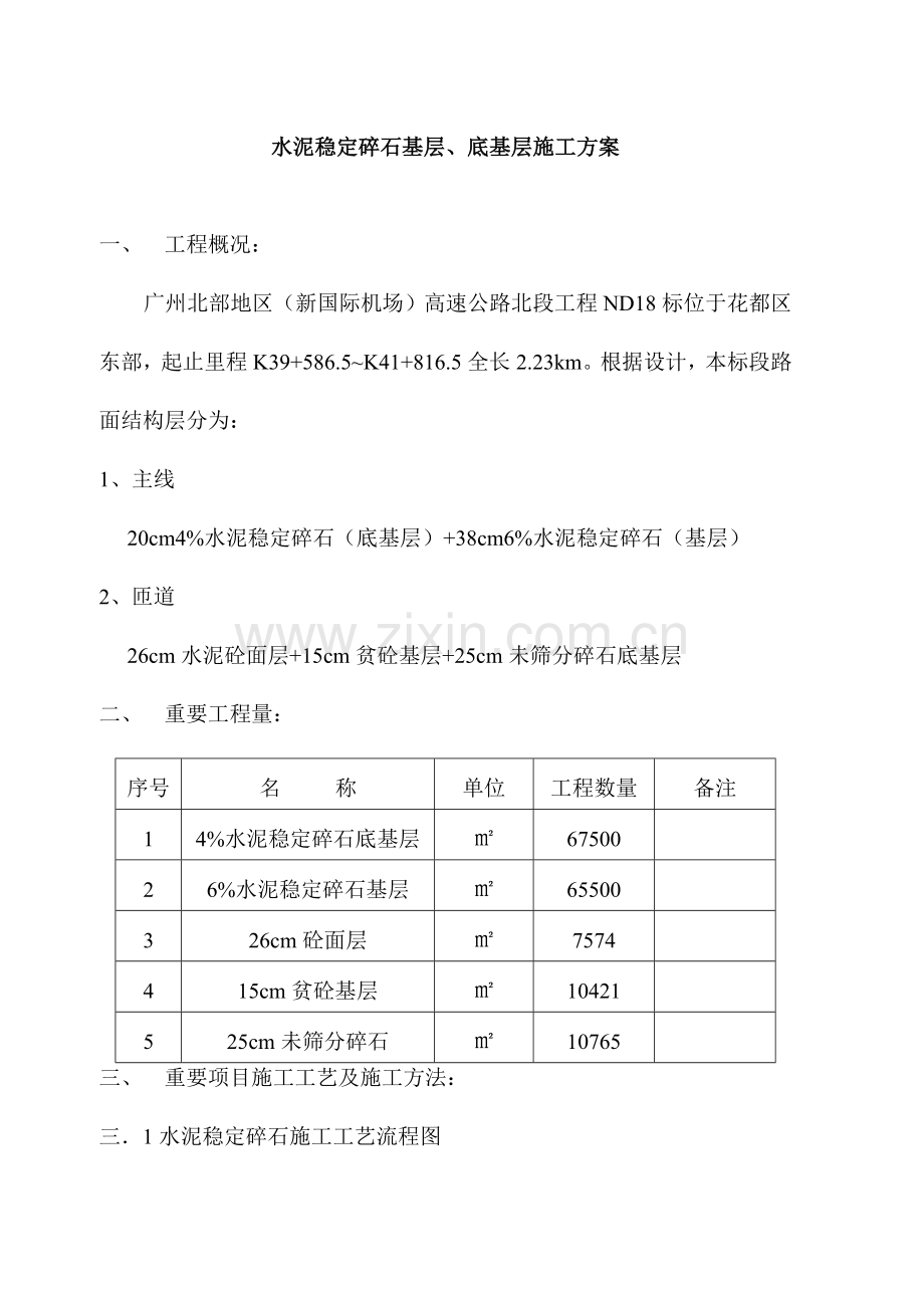 水泥稳定碎石基层底基层施工方案.doc_第1页