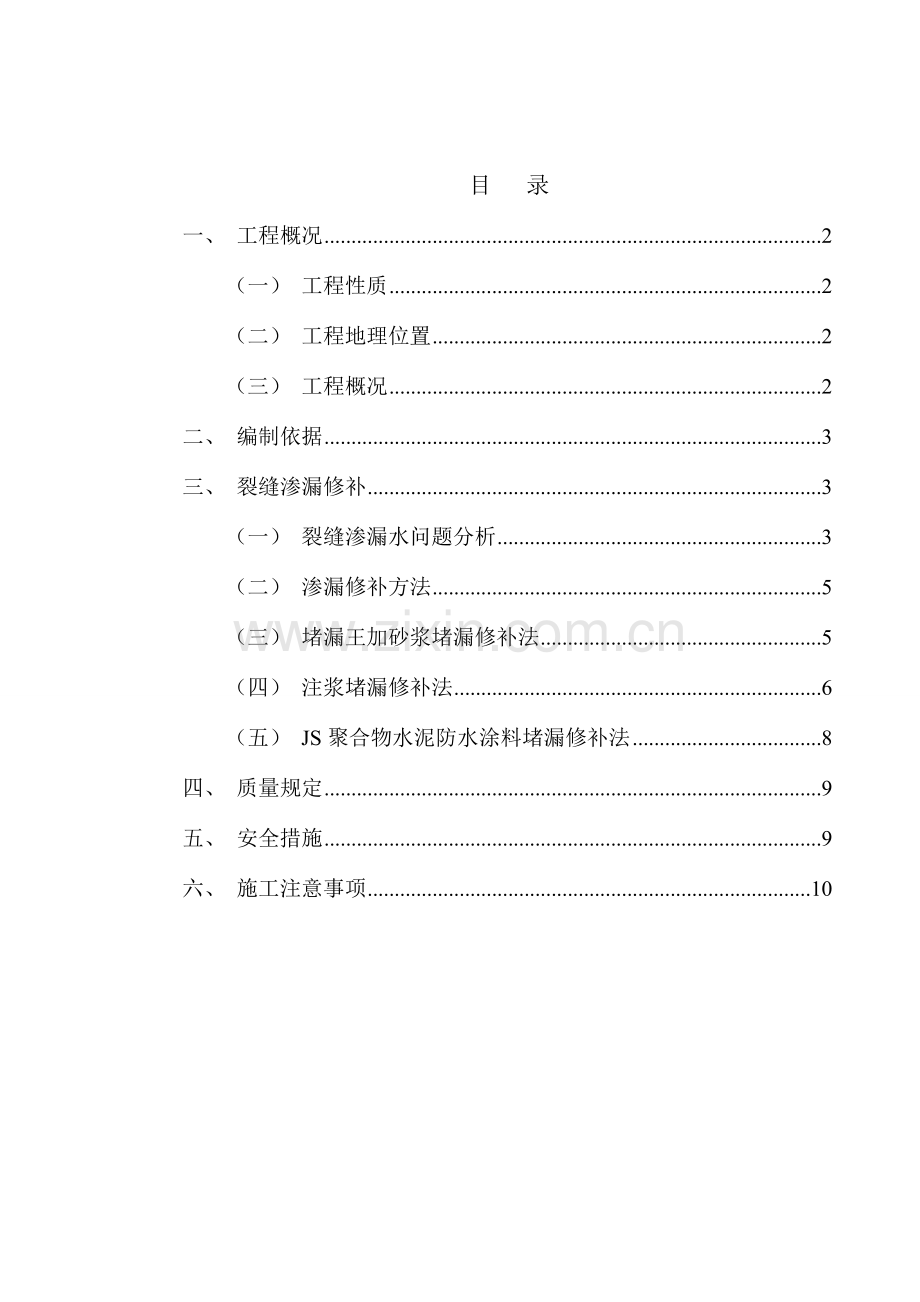 渗漏修补专项施工方案.doc_第1页