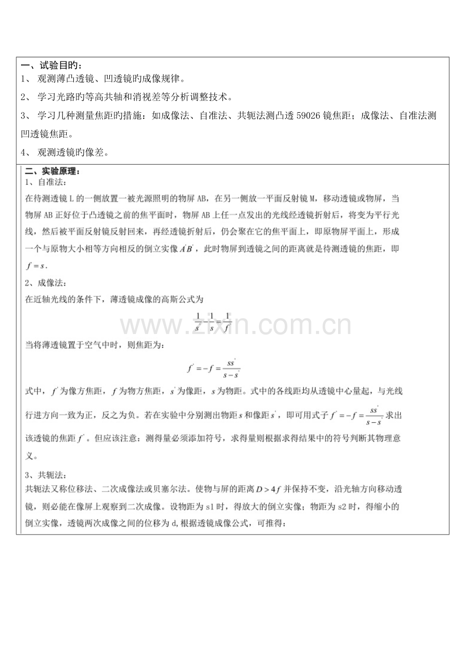 2023年透镜焦距的测量及光学设计实验报告南昌大学.doc_第2页