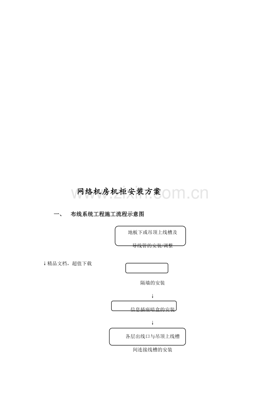 新版机房机柜安装方案.doc_第1页