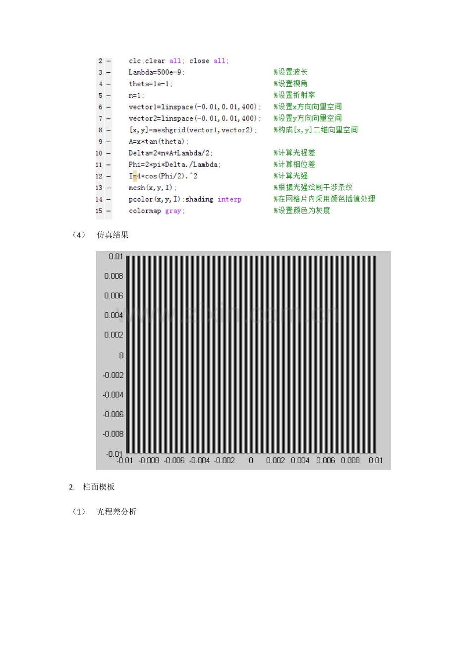 工程光学等厚干涉Matlab仿真.doc_第2页