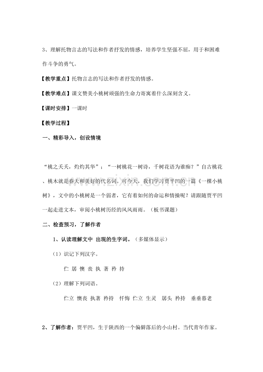 一颗小桃树教学设计.doc_第2页