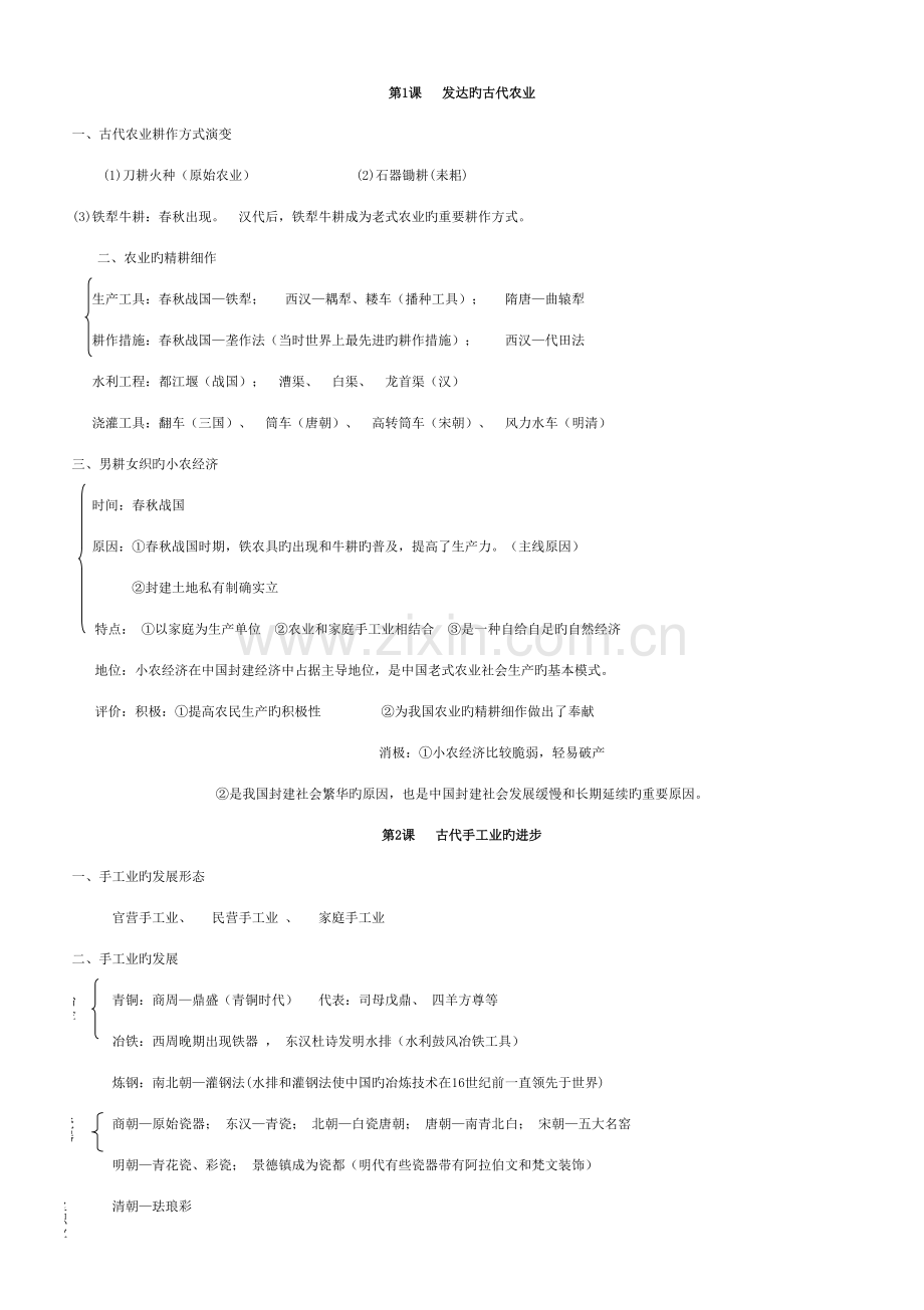 2023年人教版高一历史必修二知识点总结.doc_第1页