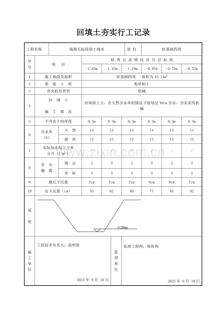 回填土夯实施工记录.doc_第2页