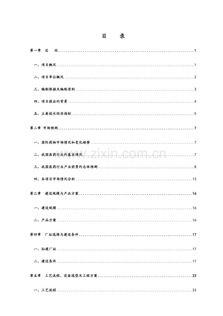 药业有限公司综合制剂车间建设项目可行性研究报告.doc_第1页