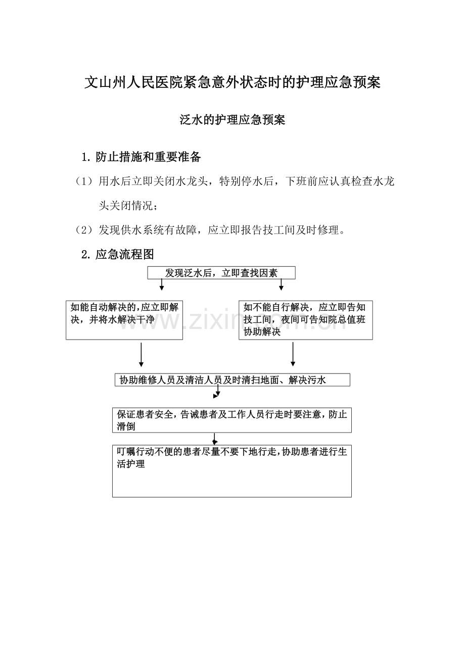 紧急意外状态时的护理应急预案.doc_第1页