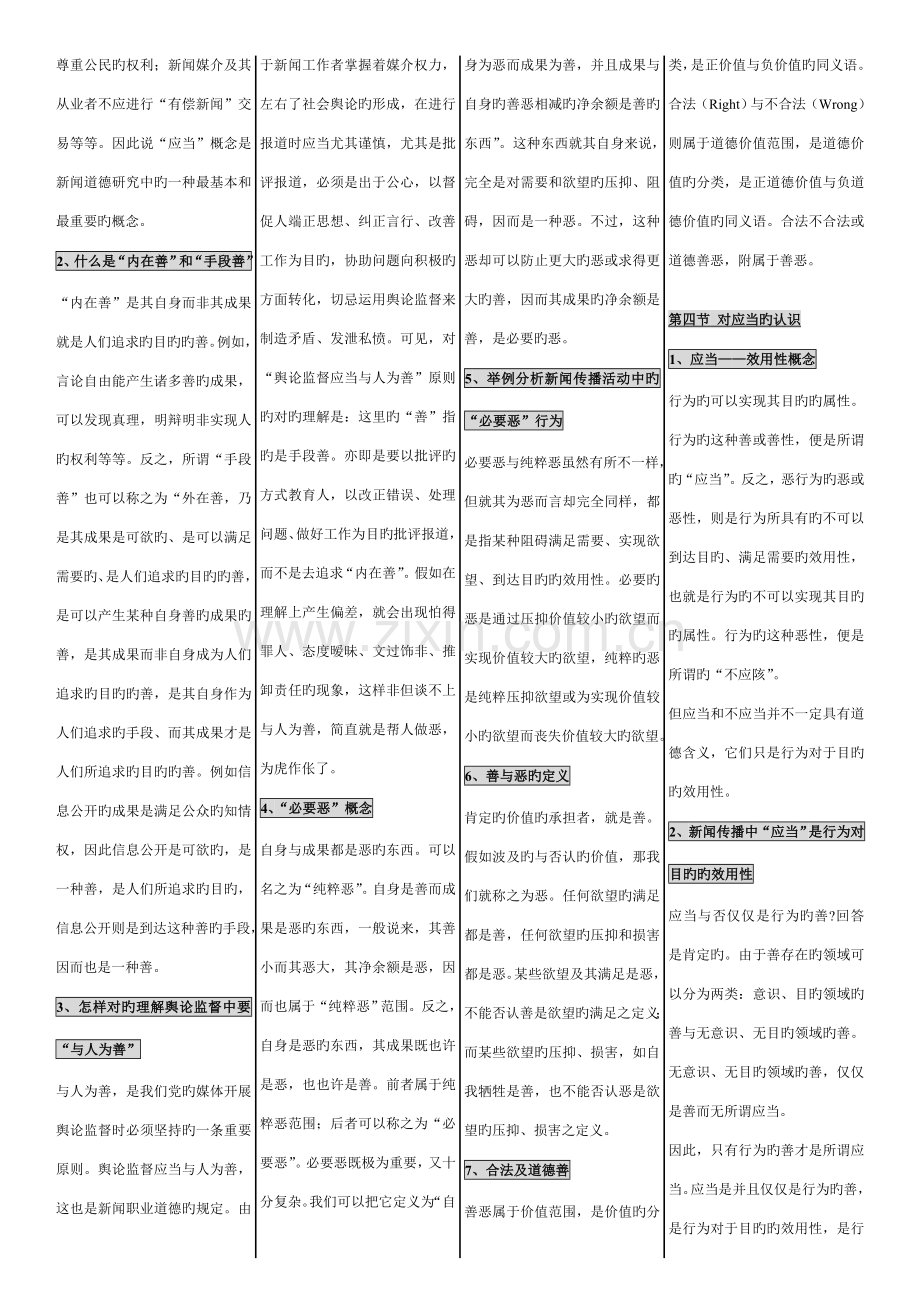 2023年自考新闻伦理与法规小抄.doc_第3页