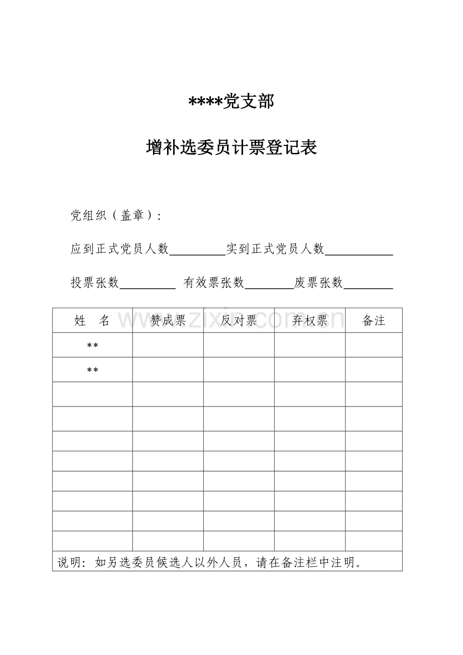 党支部委员会增补选委员选举相关表格.doc_第3页