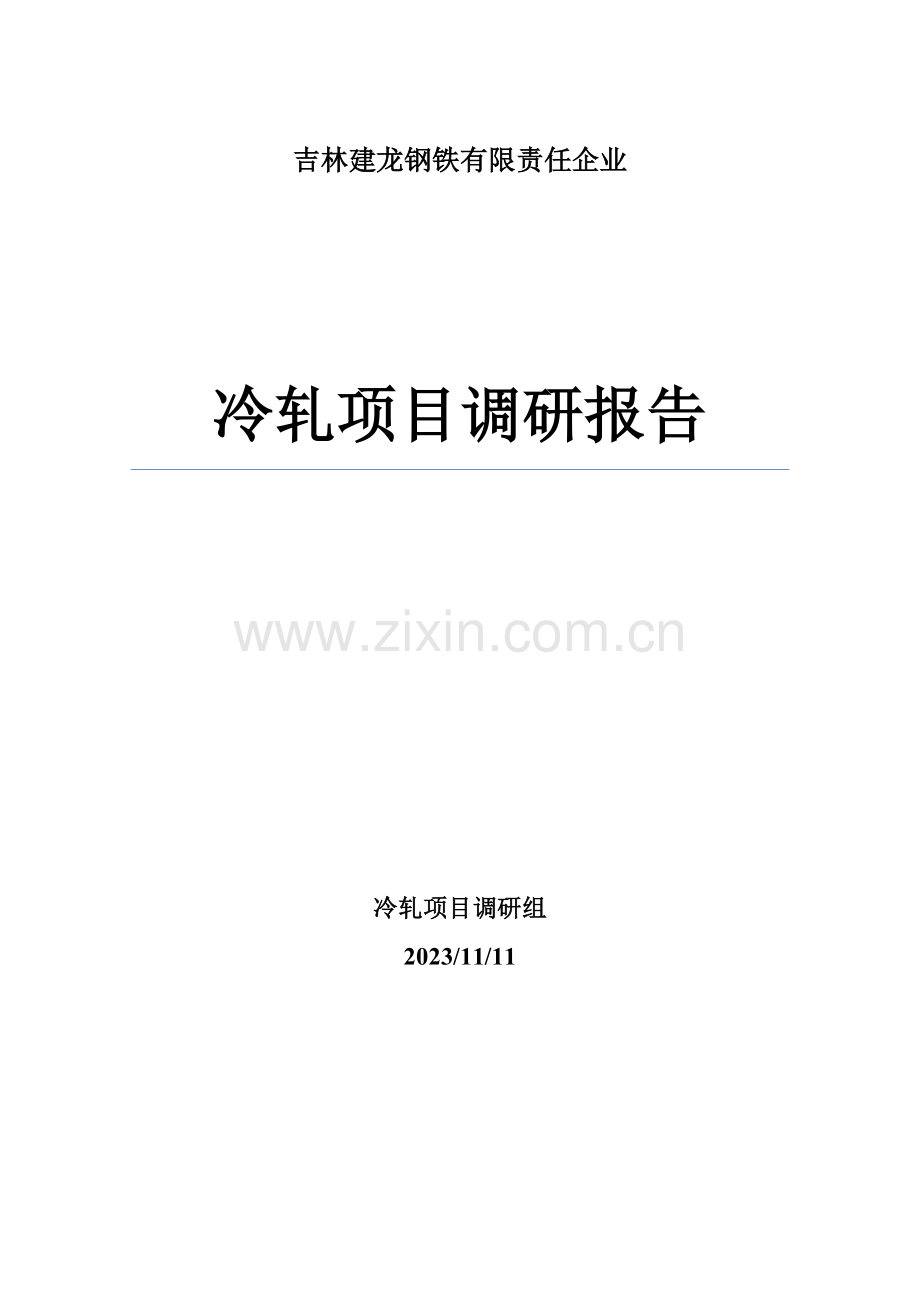 公司冷轧项目调研报告.docx_第1页