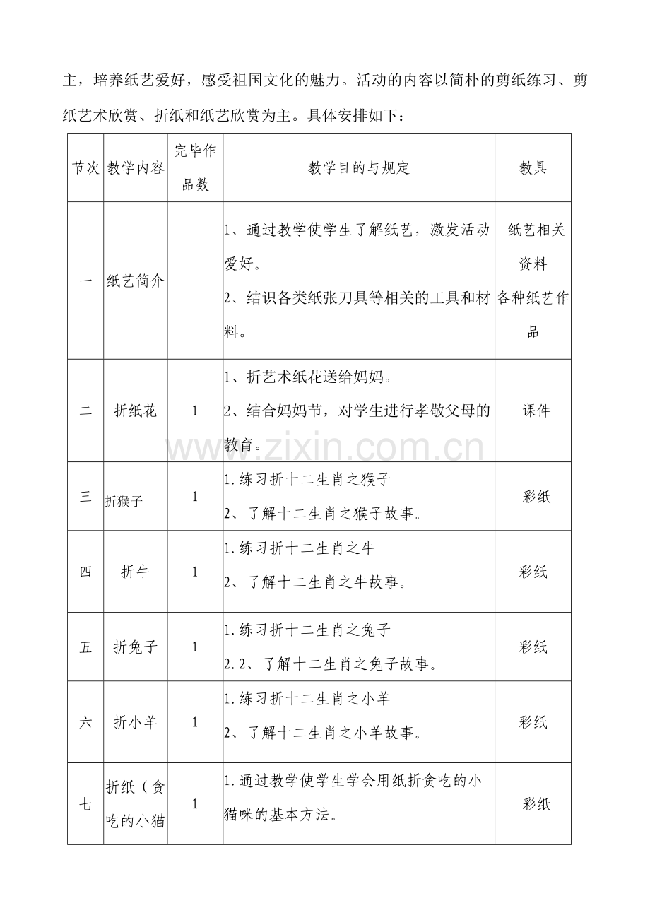 纸艺故事校本课程实施方案.doc_第2页