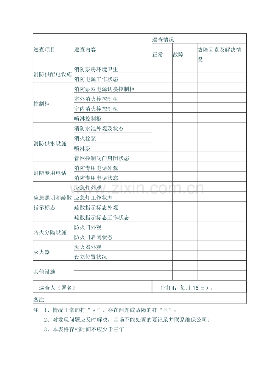 消防泵房每月巡视检查记录表.doc_第2页