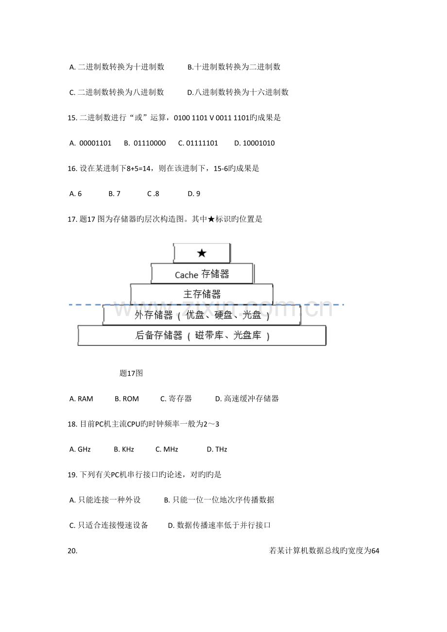 2023年江苏专转本计算机真题.doc_第3页