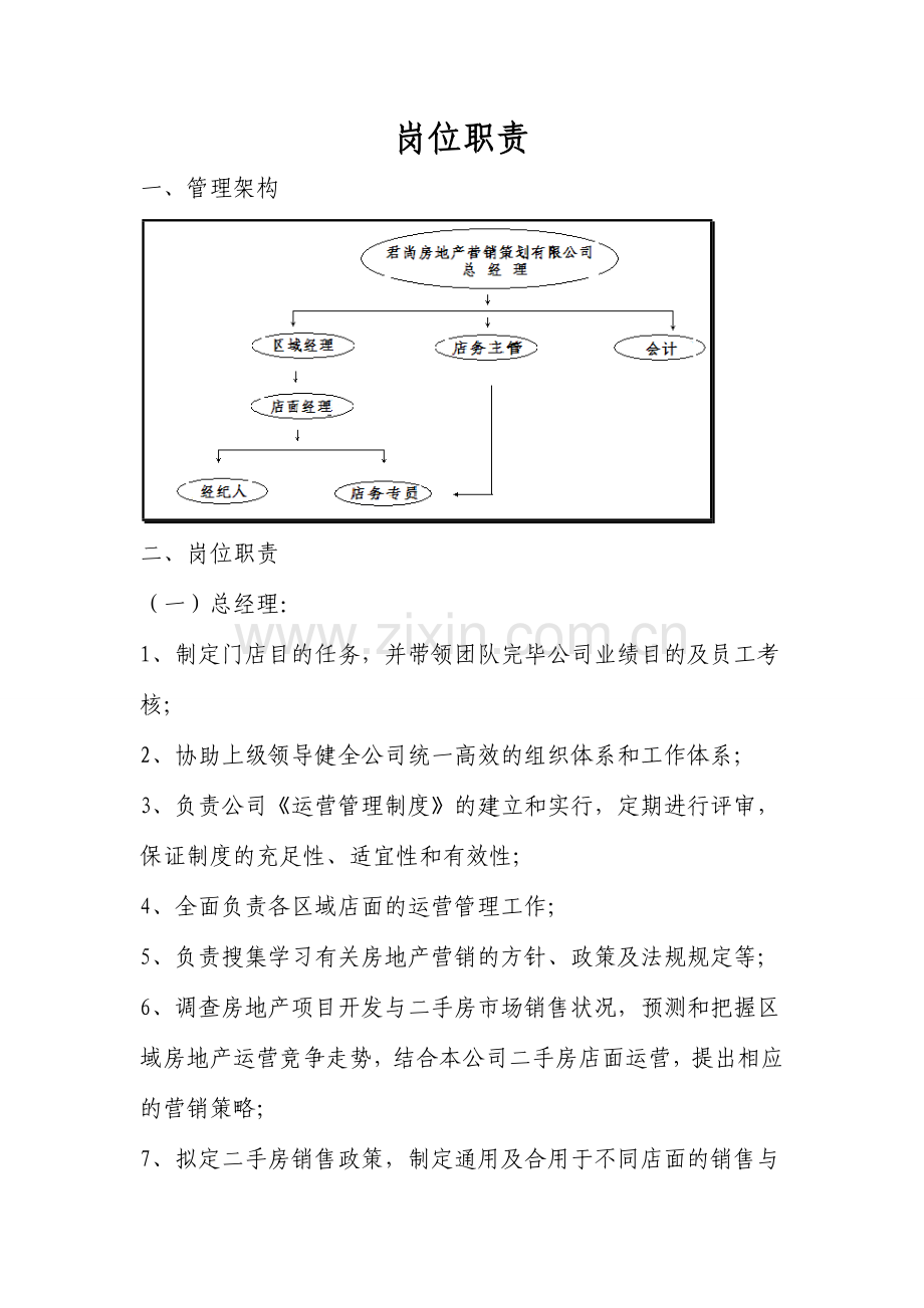 房地产中介公司员工岗位职责.doc_第1页