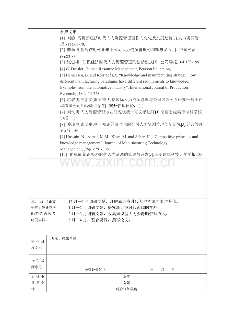 知识经济时代人力资源的新发展-开题报告.doc_第3页