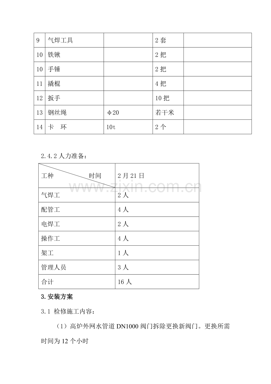 水管道阀门检修方案.doc_第3页