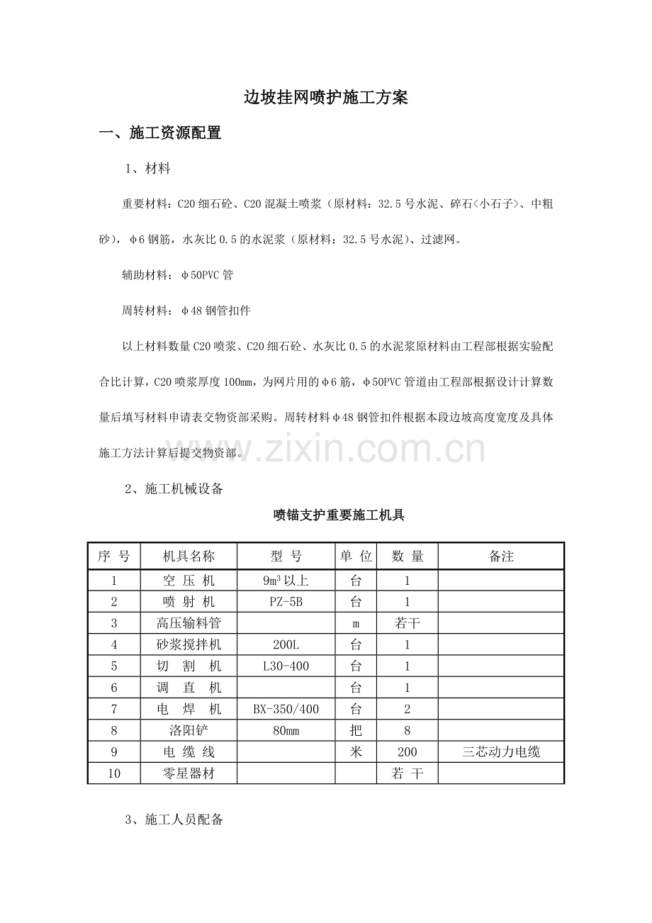 喷浆护坡施工方案.doc_第1页