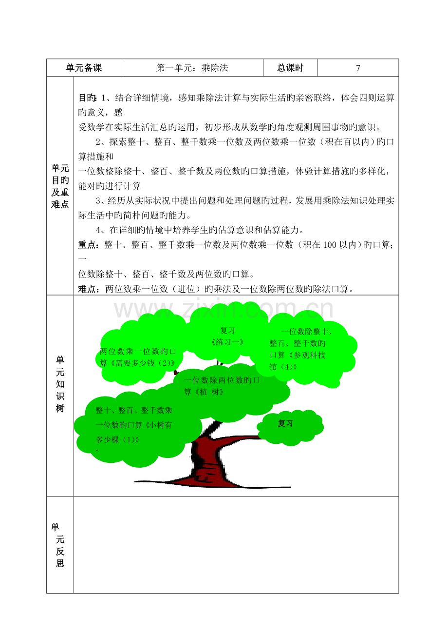 2023年北师大版三年级上数学全册导学案表格式.doc_第1页