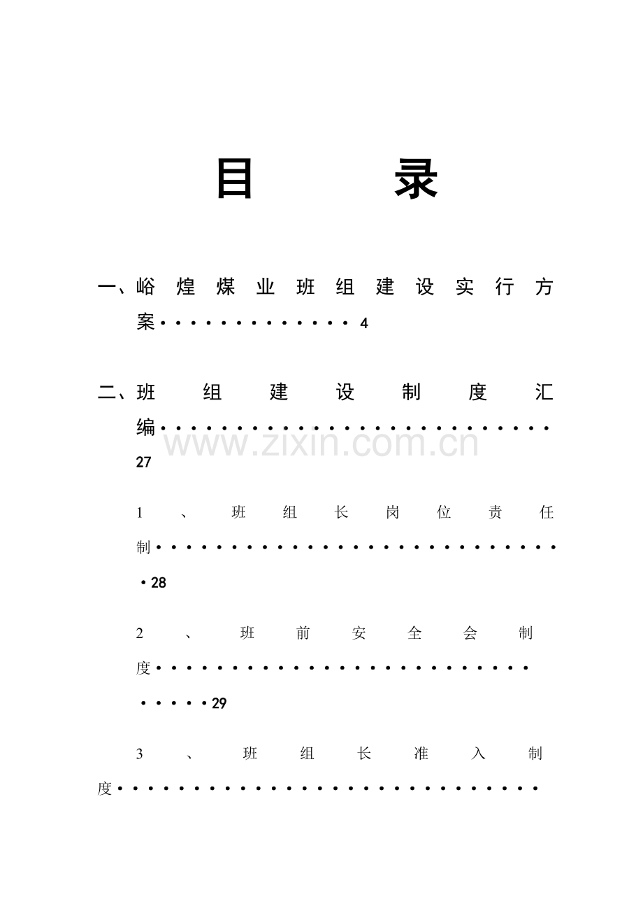 三交河煤矿班组建设实施方案.doc_第1页