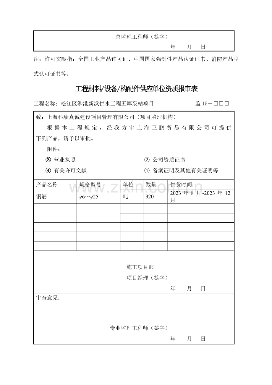 A工程材料设备构配件供应单位资质报审表.doc_第2页