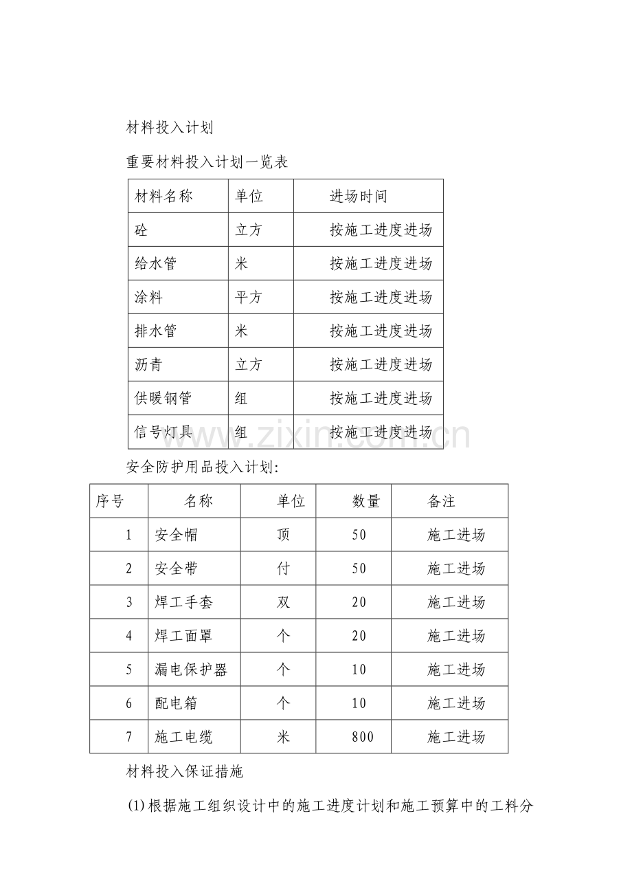 劳动力机械设备和材料投入计划分.doc_第3页