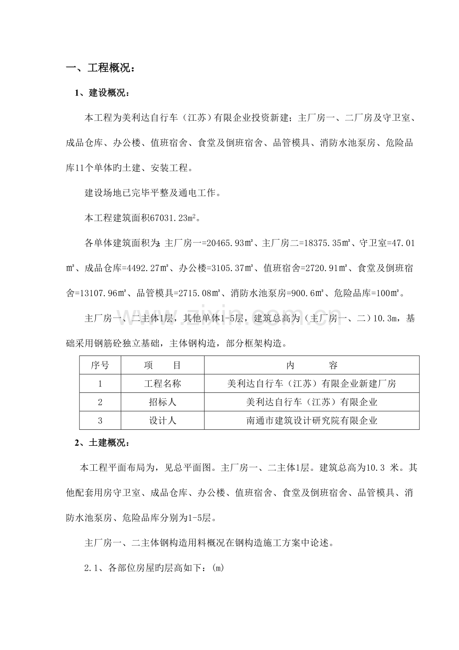 公司新建厂房工程施工组织与设计.doc_第1页