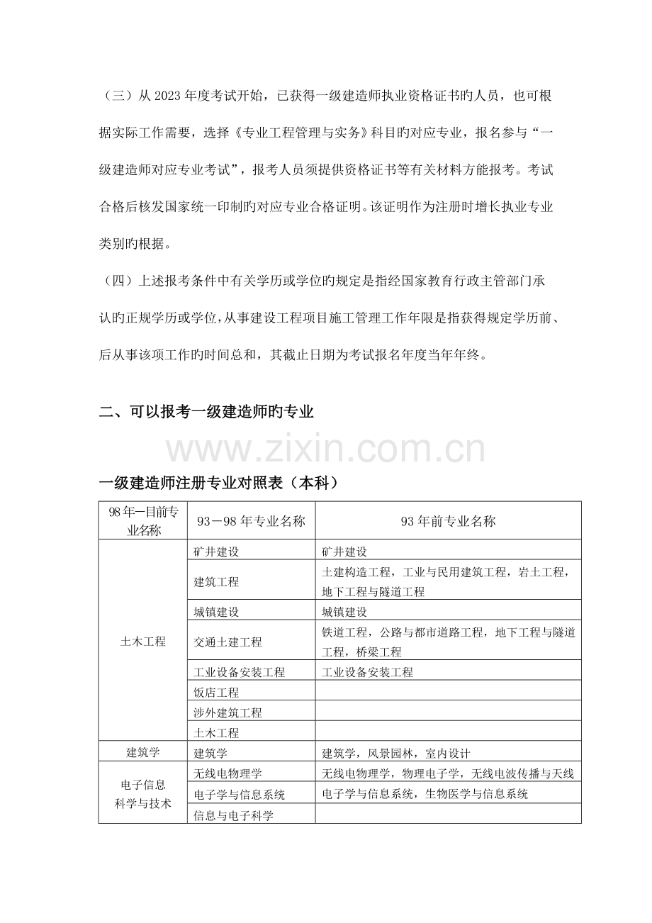 2023年一级建造师报考条件及对应专业.doc_第2页