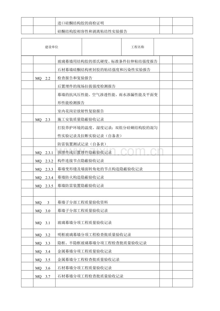 建筑幕墙施工质量验收资料全套表格.doc_第2页