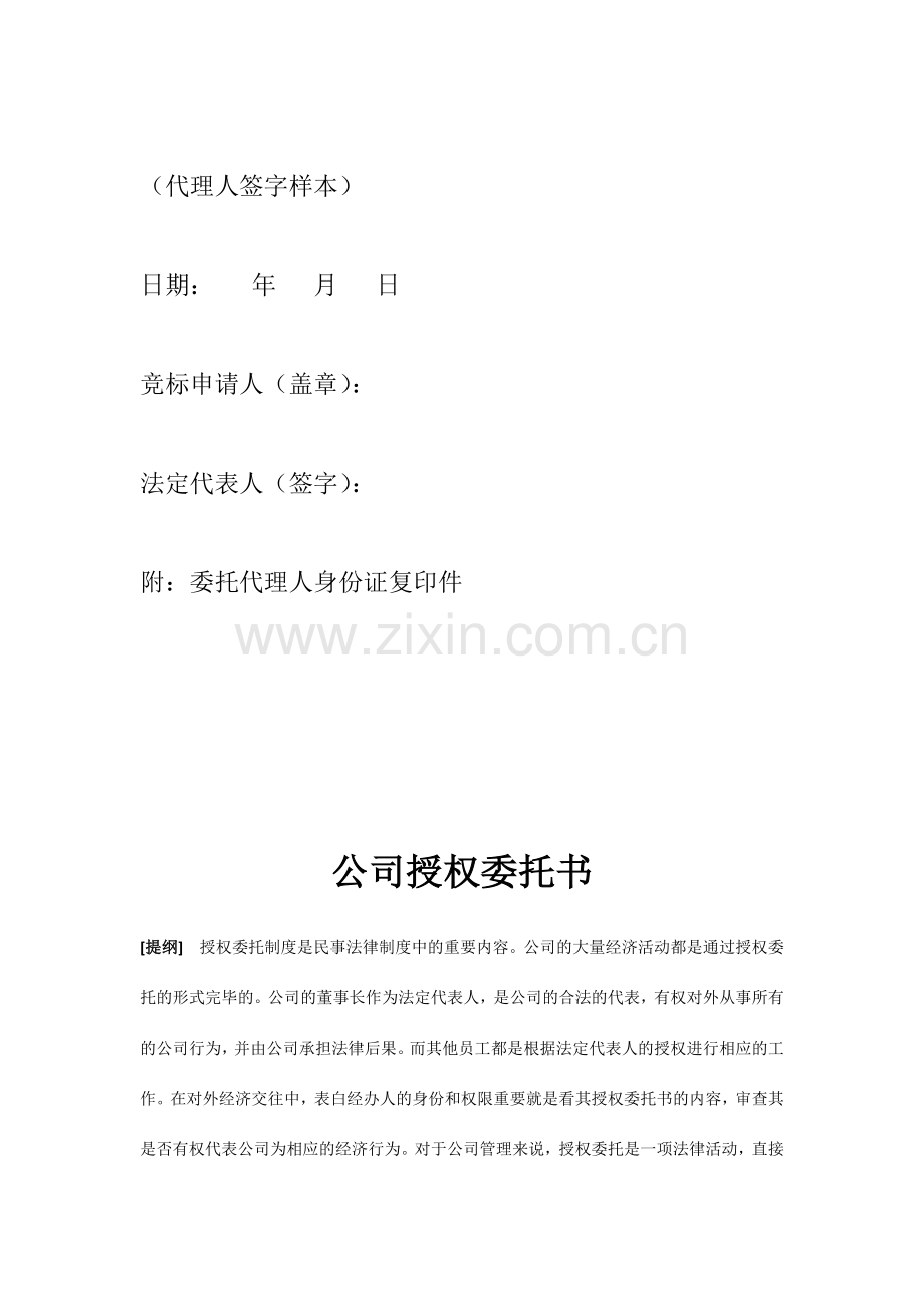 公司授权委托书.docx_第2页