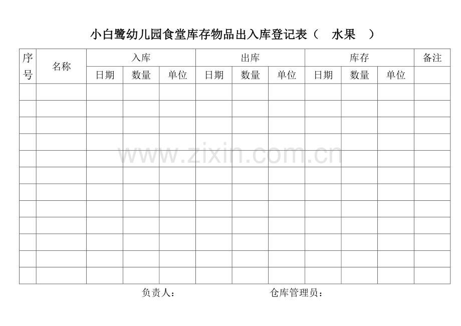 小白鹭幼儿园食堂库存物品出入库登记表.doc_第3页