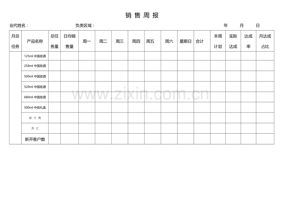 销售任务分解表日报表.doc_第2页