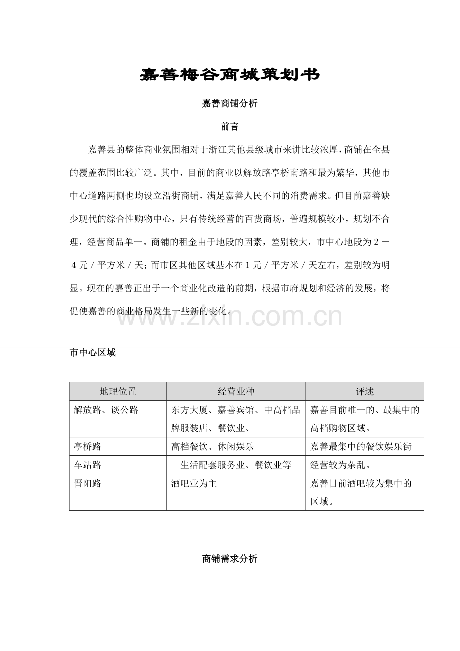 嘉善梅谷商城策划书.doc_第1页