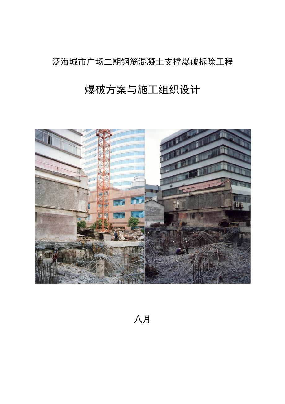 钢筋混凝土支撑爆破拆除工程爆破方案与施工组织设计.doc_第1页