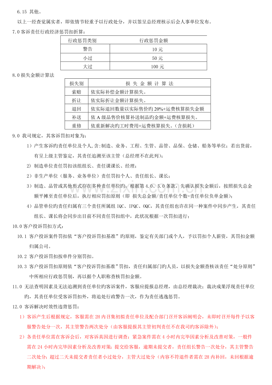 客户投诉行政与经济处罚准则.doc_第2页