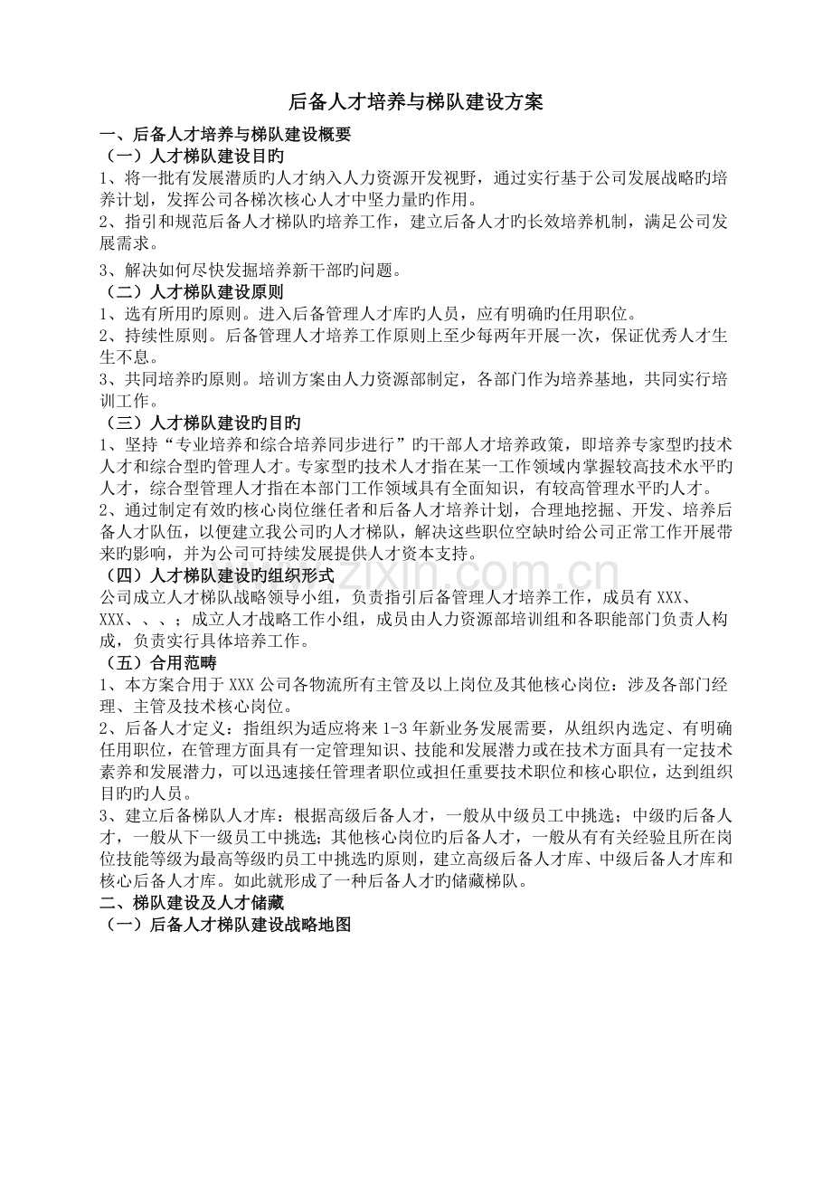 后备人才培养与梯队建设方案.doc_第1页