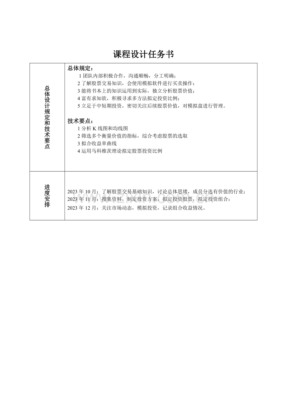 组合投资与管理课程设计报告.doc_第2页