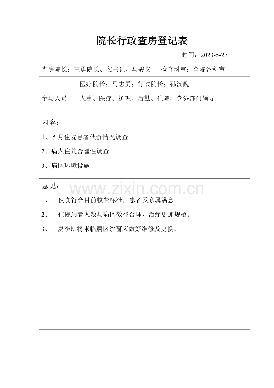 院长行政查房记录表.doc_第3页