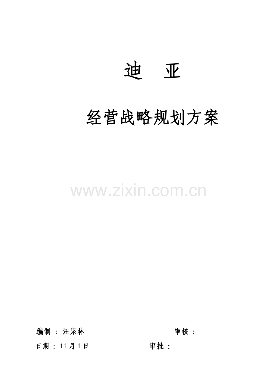 迪亚经营战略规划方案.doc_第1页