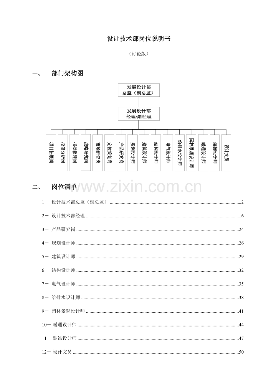 设计技术部岗位说明书.doc_第1页